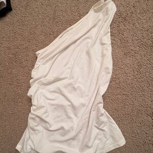 a new day Cream One-Shoulder Top